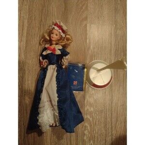 Vintage Colonial Barbie doll with stand missing shoes in good condition